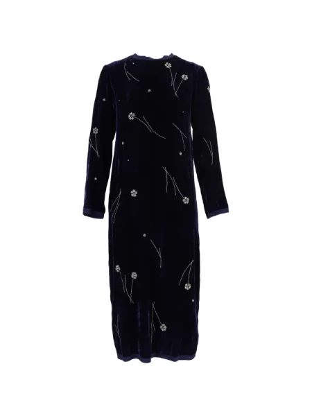 Rochie midi Forte_forte de catifea albastru