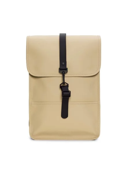 Мини однотонный рюкзак Rains в уличном стиле бежевый