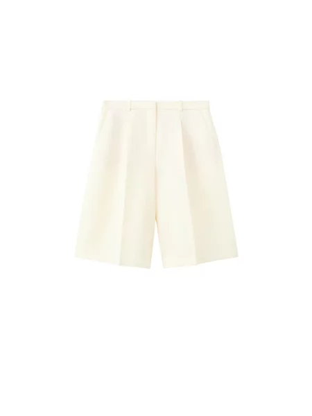 MANGO Pantaloni cutați lână alb