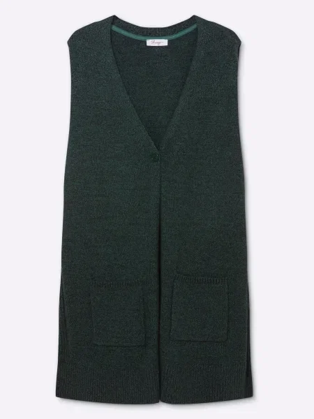 SHEEGO Vestă tricotată închis verde