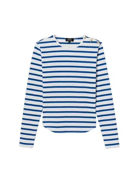 Top A.p.c. w paski biały