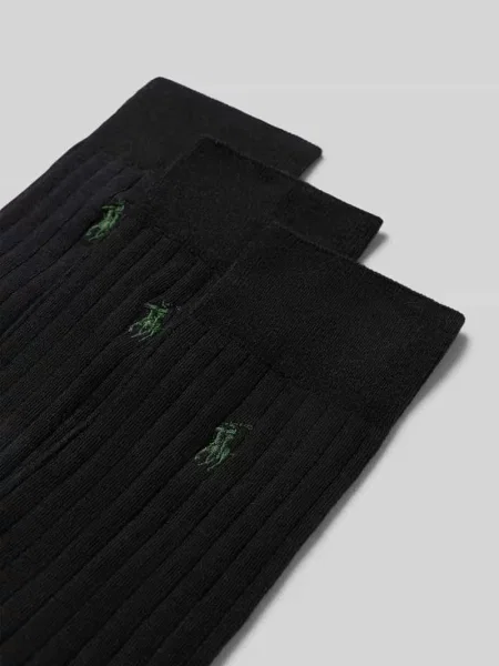 Skarpety z wyhaftowanym logo w zestawie 3 szt. Polo Ralph Lauren Underwear czarne