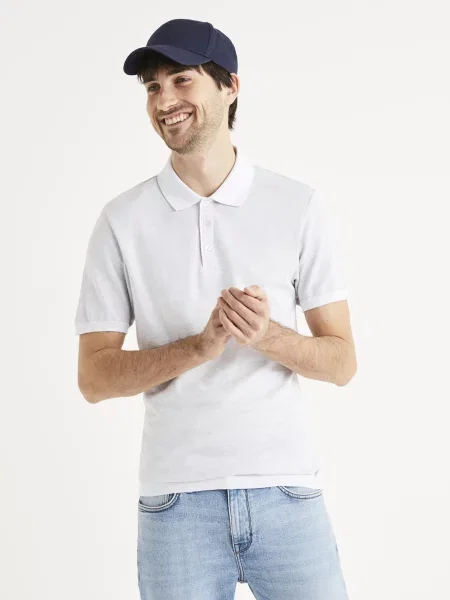 Tricou polo Celio alb