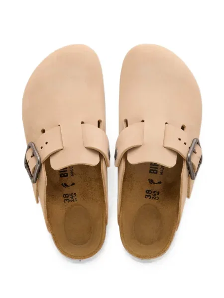 Papuci tip mules Birkenstock din piele cu cataramă
