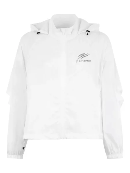 Wiatrówka Plein Sport z kapturem biała