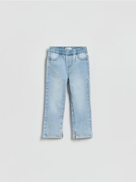 Reserved Джинси прямого крою з розрізами внизу синій