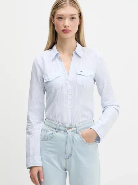 Košile Hollister Co. regular s klasickým límcem modrá