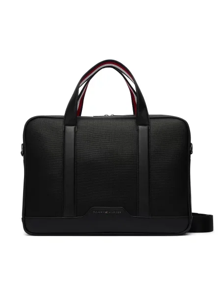 Tommy Hilfiger Чанта за лаптоп Th Textured Computer Bag черен