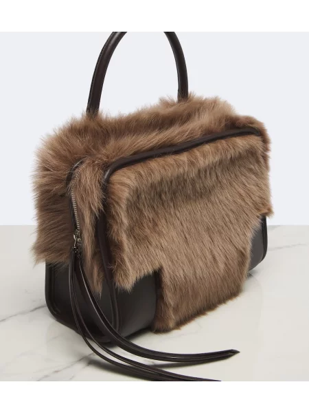 Top Loewe din piele de oaie maro