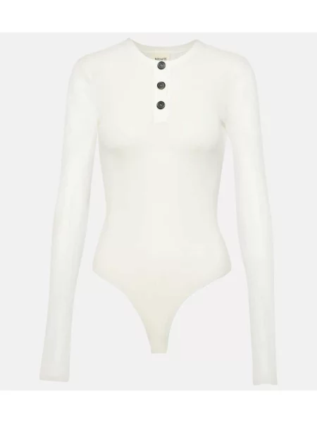 Body Khaite din jerseu alb