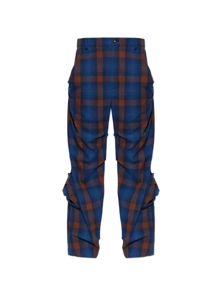 Pantaloni Vivienne Westwood în carouri albastru