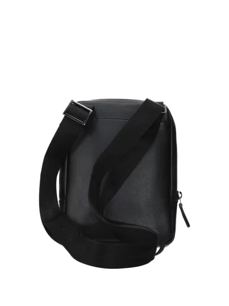 Geantă crossbody Piquadro din piele cu autograf negru