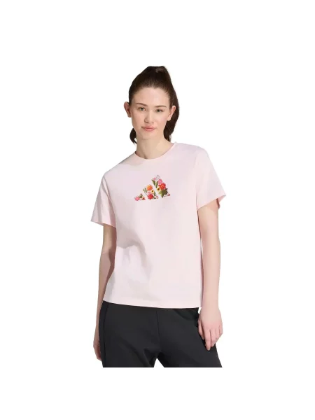 T-shirt adidas Floral różowa