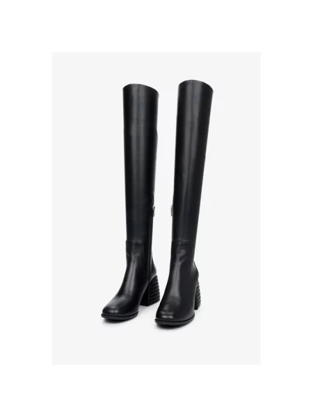 Стрейчевые ботфорты Estro черные