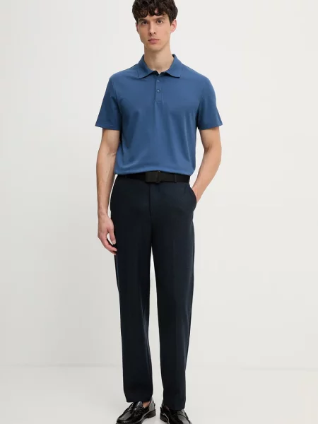 Calvin Klein polo majica z bombažem modra