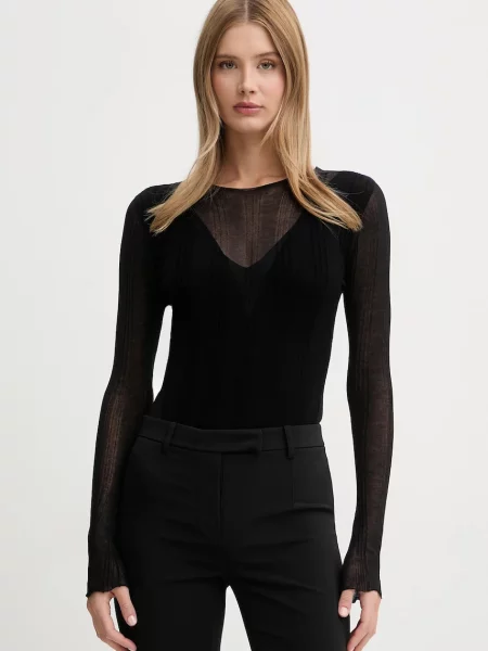 Pinko bluză din amestec de lână negru