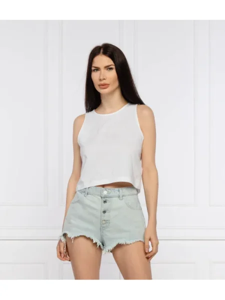 Top din denim Calvin Klein Jeans alb