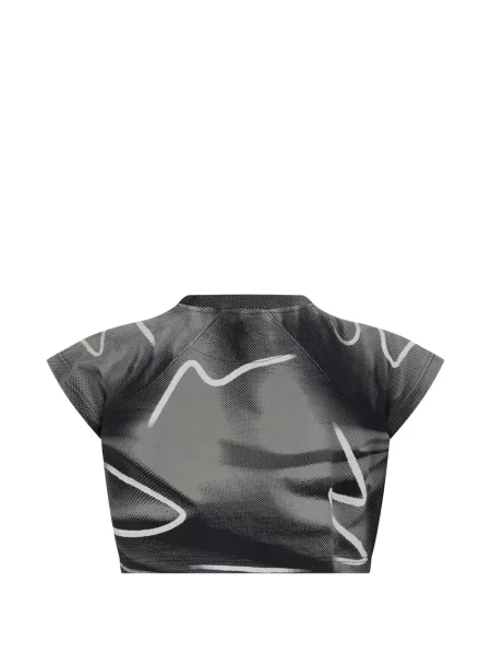 Decupat tricou Moschino cu imagine negru
