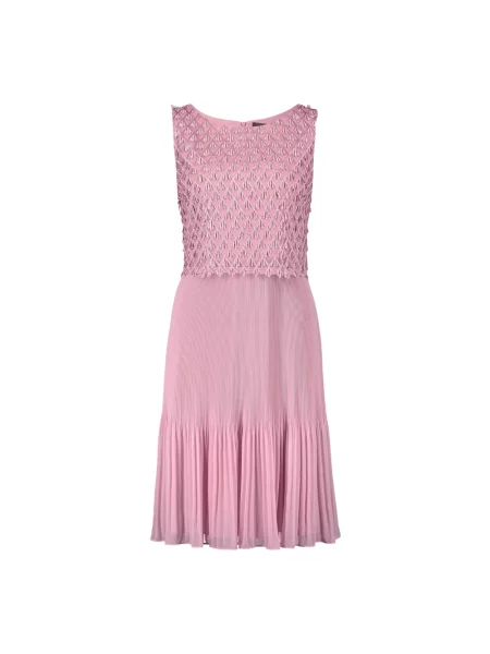 Sukienka koktajlowa Vera Mont plisowana różowa