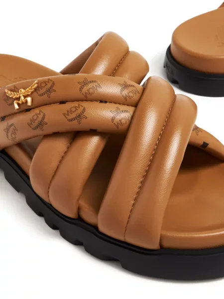 Sandale Mcm din piele cu imagine maro