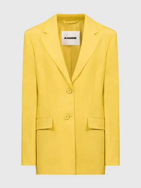 Жакет з льоном Jil Sander жовтий