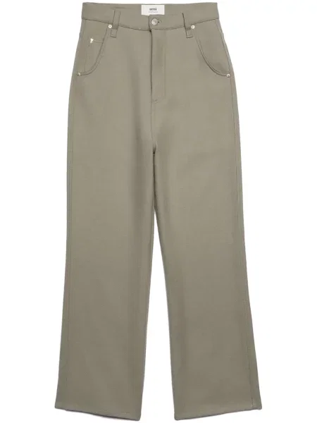 Pantaloni Ami Paris de lână verde