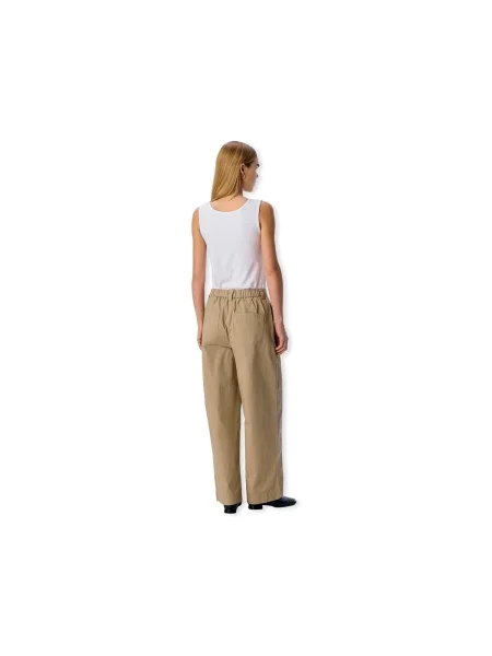 Pantaloni Object din țesătură twill bej