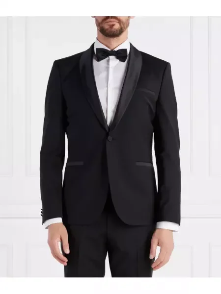 HUGO de lână sacou negru