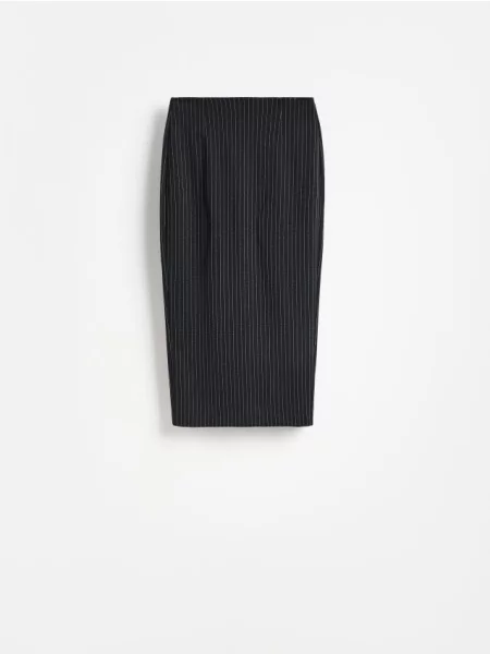 Reserved Fustă midi cu dungi negru