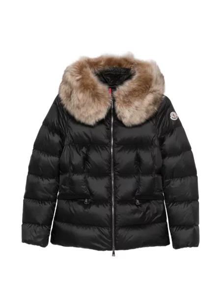 Matlasat geacă Moncler cu blană negru