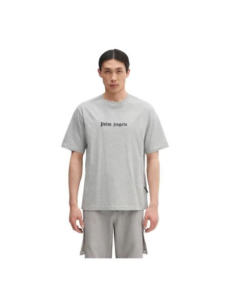 Palm Angels t-shirt Classic Logo Slim z nadrukiem szary