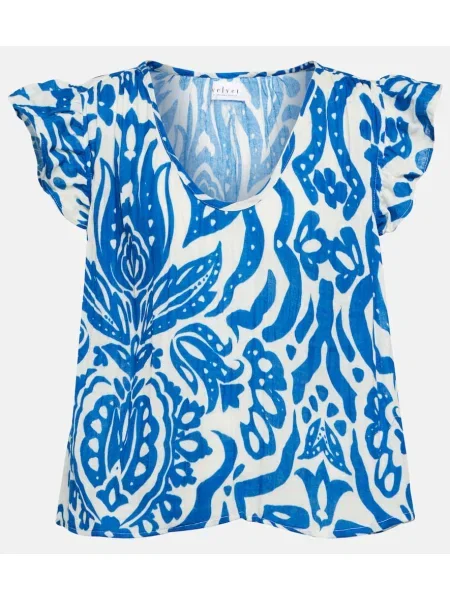 Top Velvet de catifea albastru