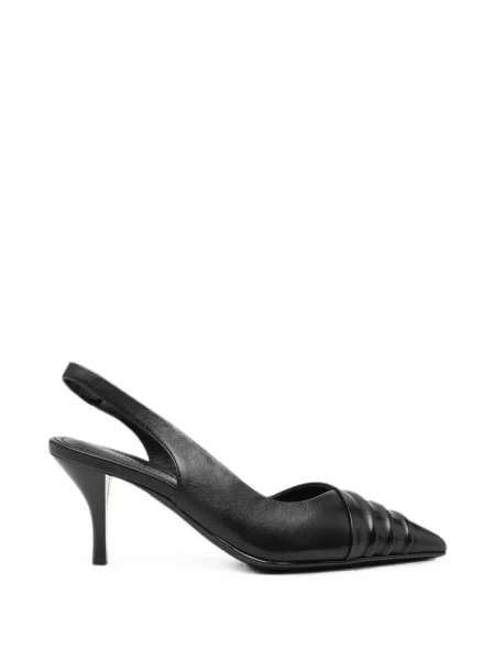 Pantofi cu toc Sergio Moretti Firenze cu volane slingback negru
