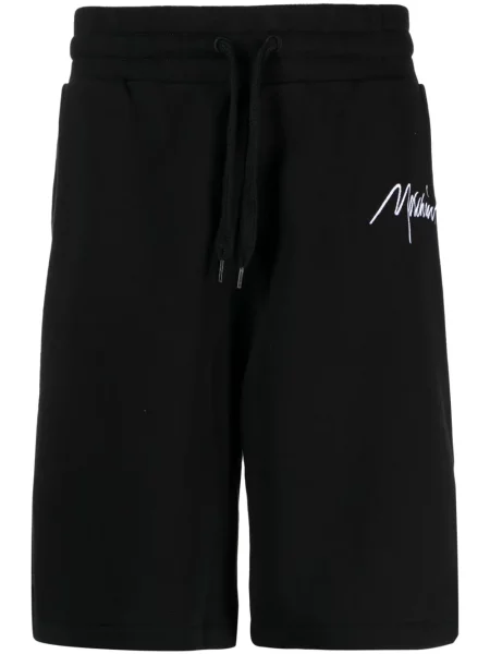 Pantaloni scurți Moschino cu broderie negru