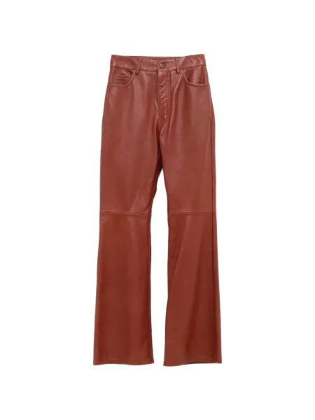 Pantaloni Chloé din piele maro