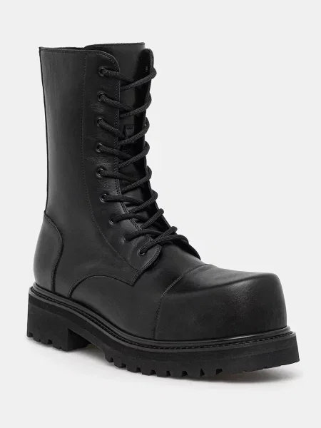 VETEMENTS bocanci de piele Stomp Combat Boot negru