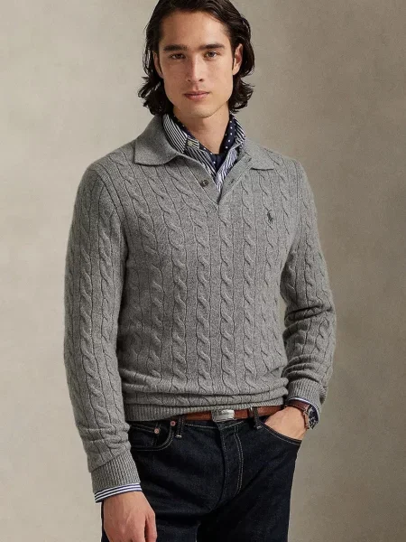 Polo Ralph Lauren pulover de lână gri