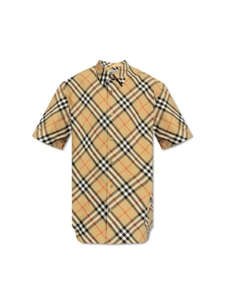 Koszula z krótkim rękawem Burberry w kratę z krótkim rękawem klasyczna