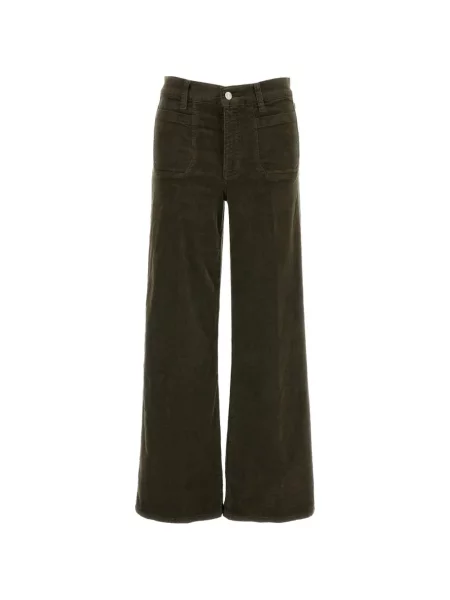Pantaloni palazzo Frame de catifea cord verde