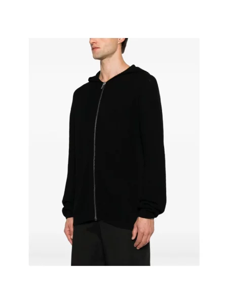 Bluza z kapturem Rick Owens wełniana z kapturem czarna