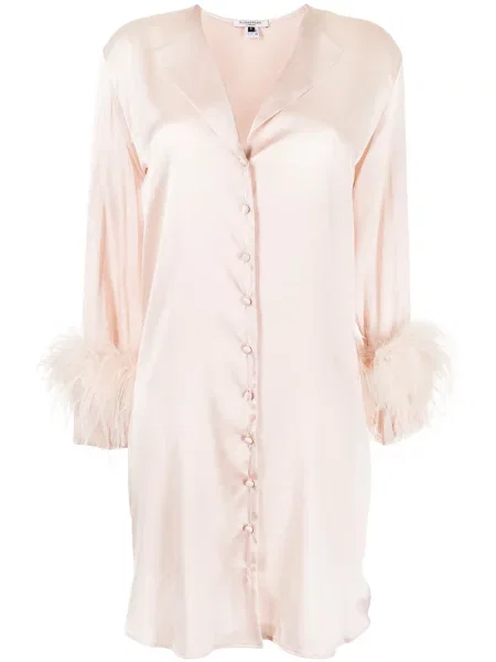 Sukienka koszulowa Gilda & Pearl z perełkami garniturowa różowa