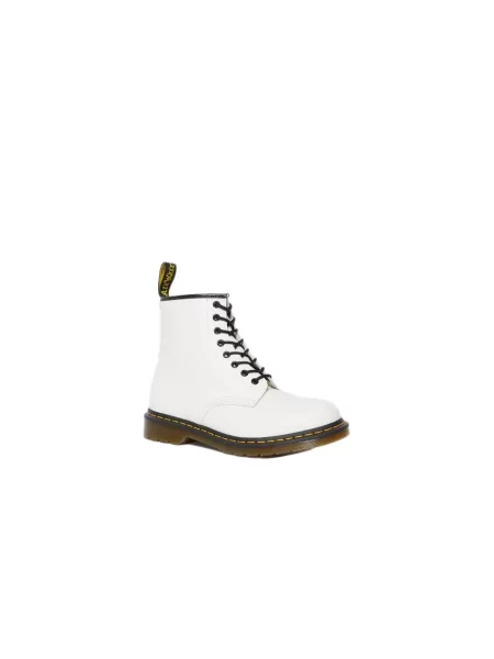 Buty do kostki Dr. Martens sznurowane koronkowe o krotszym kroju białe