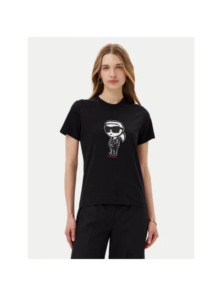 KARL LAGERFELD Majica Regular Fit črna
