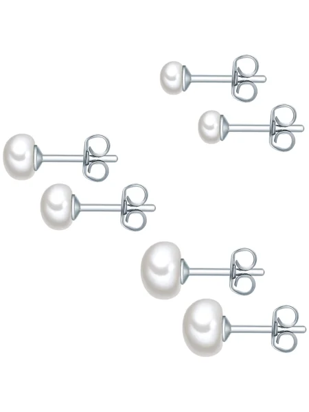 Valero Pearls Cercei argintiu / perlat alb