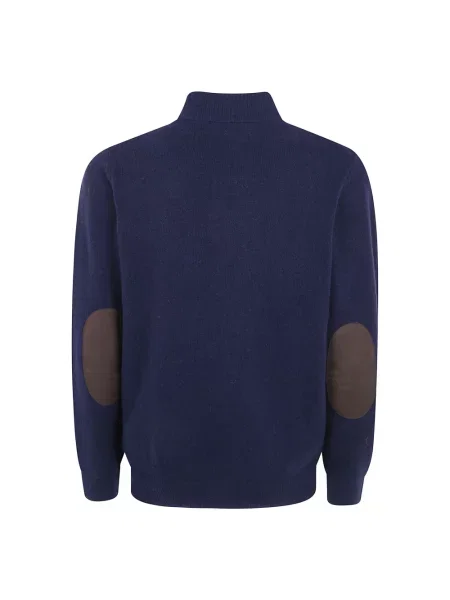 Sweter Barbour wełniany niebieski