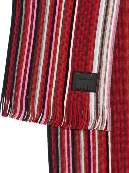 Fular Paul Smith de lână cu dungi roșu