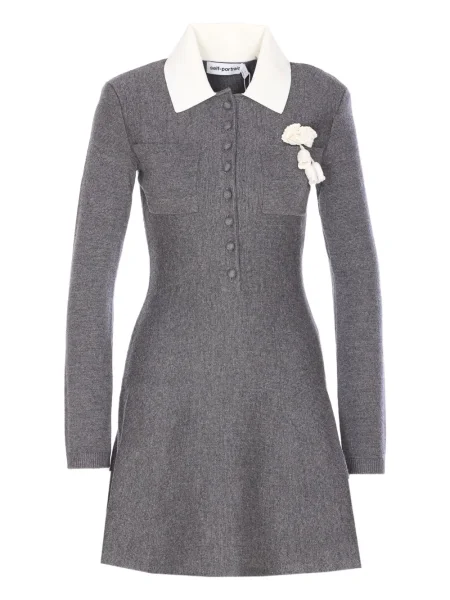 Rochie Self-portrait cu model floral de costum gri