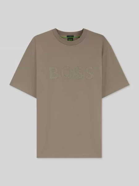 T-shirt o kroju regular fit z mieszanki bawełny Boss Green
