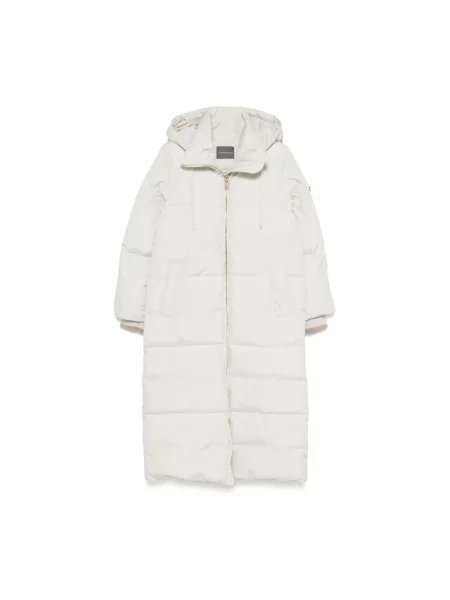 Kurtka puchowa Lorena Antoniazzi wełniana z kapturem szara