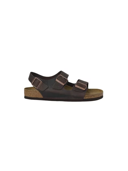 Sandały Birkenstock skórzane brązowe